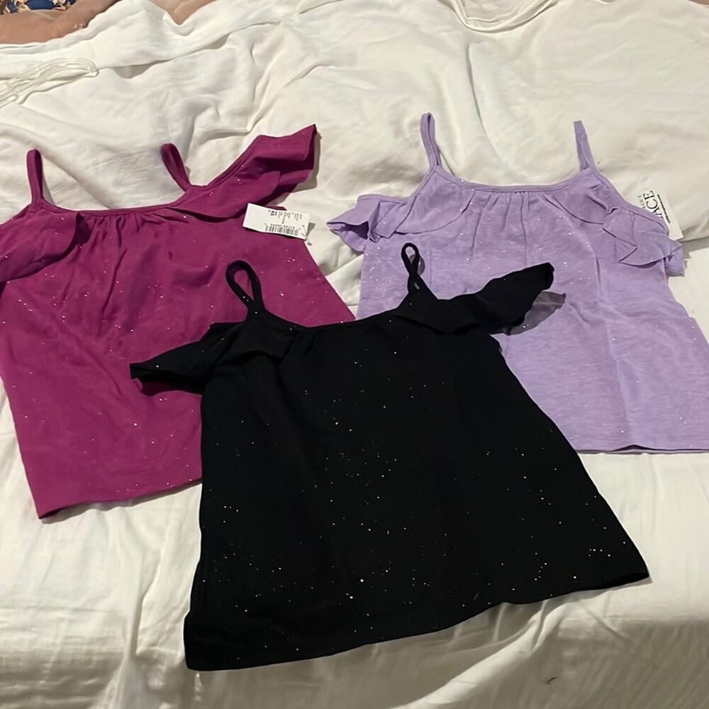 Childrens place xs 4 same top 3 colors tank with ruffled shoulder nwt